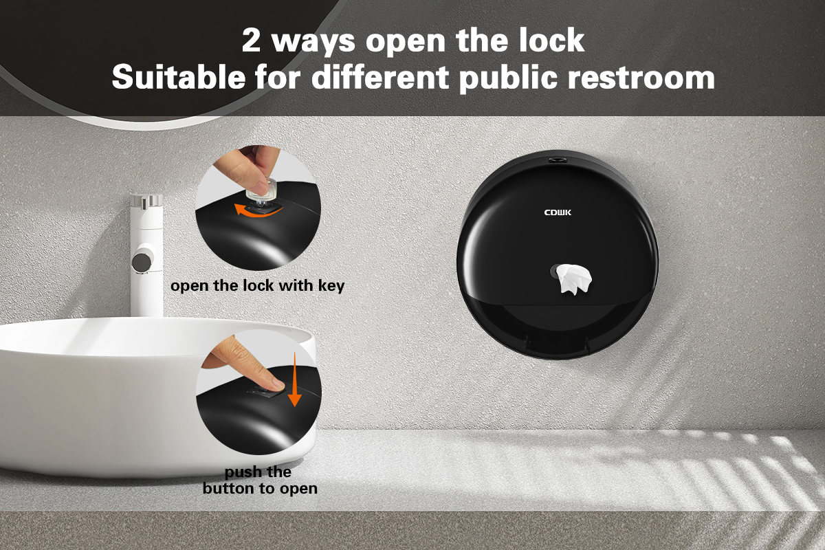 CDWK wall mounted jumbo roll toilet paper dispenser center pull roll dispenser