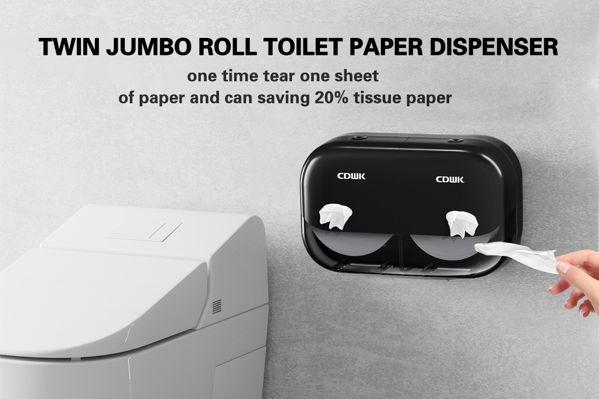 Twin jumbo roll paper dispenser