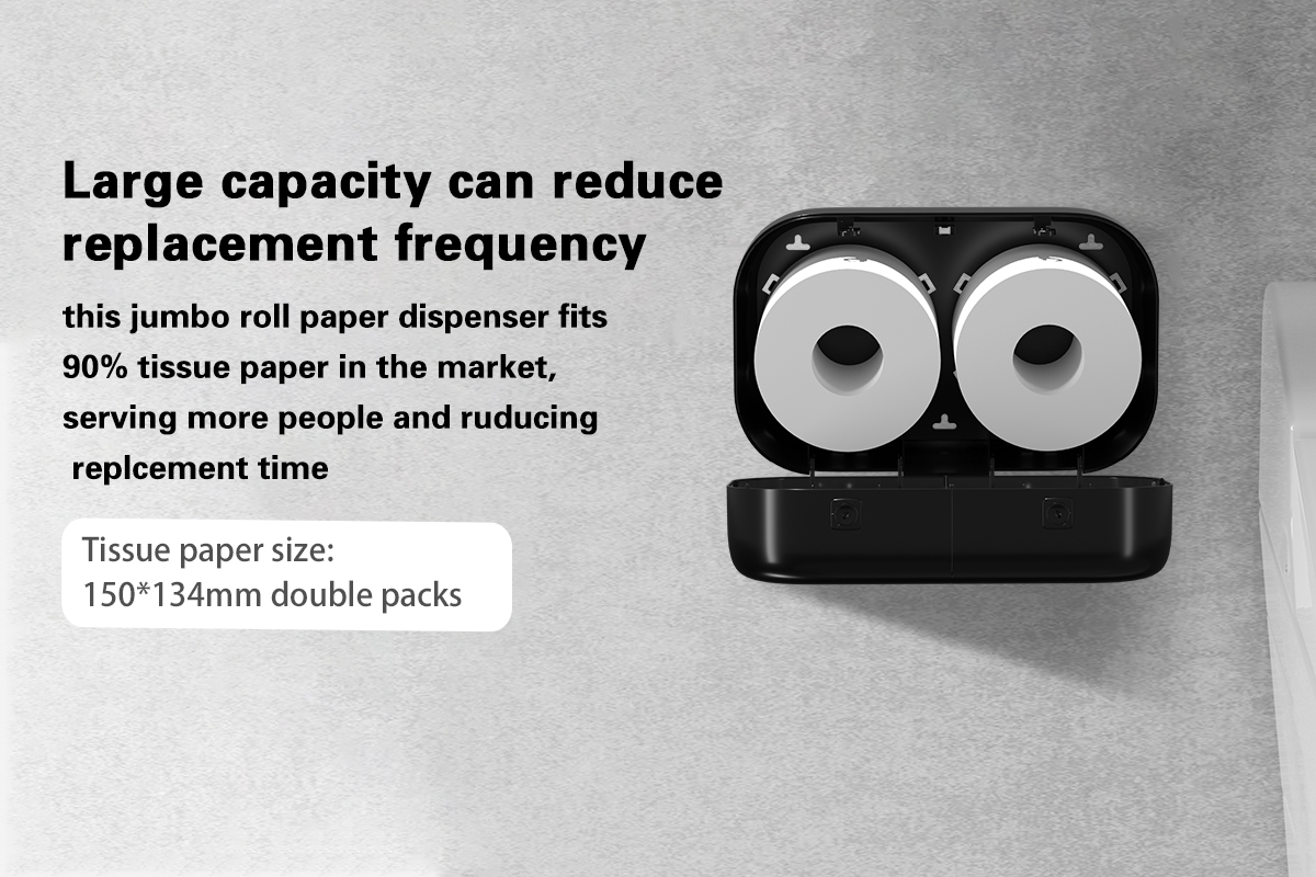 Twin jumbo roll paper dispenser