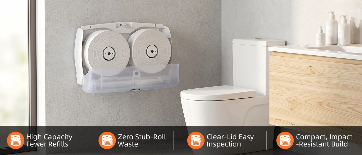 Double Jumbo Roll Toilet Paper Dispenser2